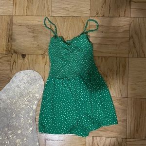 Bershka smocked polka dot romper